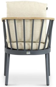 Tuinstoel Aluminium/Teak Grijs-antraciet Apple Bee Condor