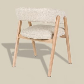Eiken Eetkamerstoel Met Armleuningen Beige