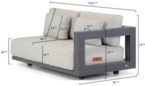 Hoek loungeset  Aluminium Grijs 5 personen 4 Seasons Outdoor Metropolitan/Lifestyle