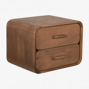 Pack Van 2 Zwevende Nachtkastjes 40x30 Cm Van Aylin Hout Donker Acaciabruin - Sklum