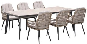 Garden Impressions Kalibo tuinset 7-delig - Penedo tuintafel 230x100 cm