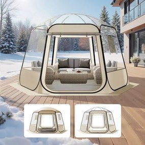 VEVOR Pop-up Bubble Tent, 336x305x220 cm, Transparante Kampeertent, Tuinkoepel Iglo Tent met Ramen, 540° Panoramisch Uitzicht, voor 8-10 Personen, Terras, Achtertuin