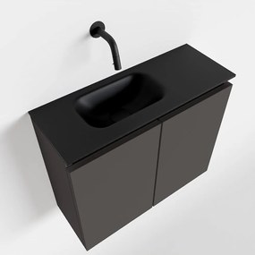 Mondiaz Ture 60cm toiletmeubel dark grey met wastafel urban links geen kraangat