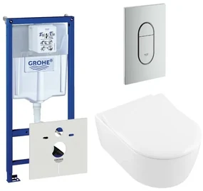 Villeroy & Boch Avento Closet inclusief inbouwreservoir en bedieningsplaat verticaal mat chroom 0729205/0729241/sw59891/