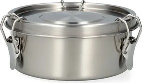 Lunchbox met siliconen ring, RVS, rond, Ø14 cm, 500 ml