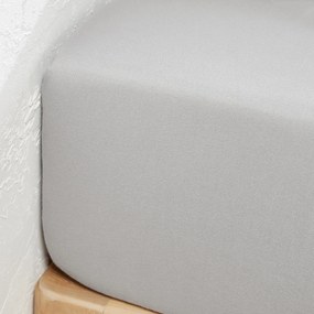 Hoeslaken in jersey 30% recycled katoen, omslag 35 cm