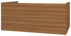 Sanigoods Maisy badmeubel ribbelfront 120cm walnoot met solid surface wastafel zonder kraangaten wit mat