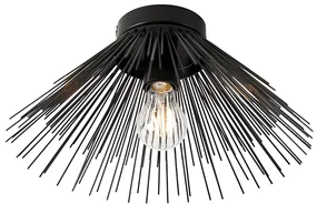 Art Deco plafondlamp zwart met lichteffect - Broom Modern E27 rond Binnenverlichting Lamp