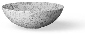 Looox Ceramic terrazzo waskom - 40x15cm - Grey WWK40TG