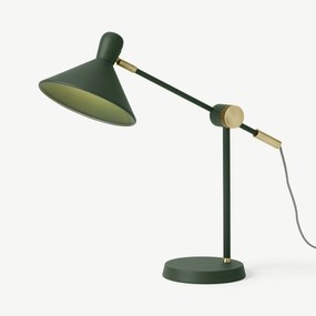 Ogilvy tafellamp, groen en antiek messing