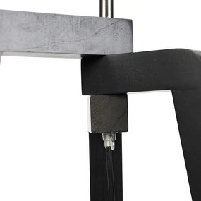 Vloerlamp zwart tripod met kap bruin met gouden binnenkant 50cm - Puros