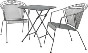 Elegance stapelbare balkonset 3-delig strekmetaal 60x60 cm. - Antraciet