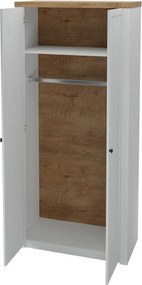 Kledingkast Ferdore 144, Anderson den, Lefkas eik, 198x90x53cm, 59.01 kg, Kledingkast deuren: Met scharnieren, Aantal planken: 1, Aantal planken: 1