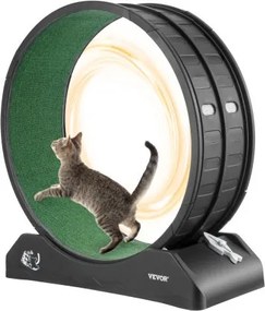 VEVOR Kattenloopwiel, 80 x 34 x 85 cm, Groot kattenloopwiel met veilige rem en tapijtenbaan, Stille werking, Kattenloopband, Kattenwiel voor gewichtsverlies en gezondheid, Zwart