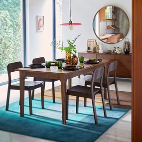 Uitschuifbare eettafel, walnootfineer, 6 tot 10 couverts, VINTELE