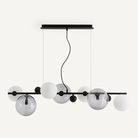 Hanglamp in smoked glas en metaal, Bullesco