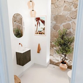 Mondiaz Joya 40cm toiletmeubel shadow met wastafel faye links zonder kraangat talc