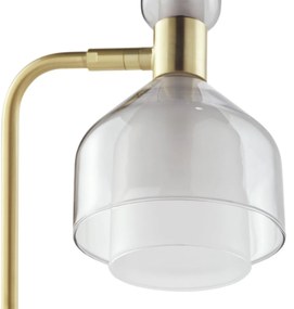 Tafellamp metaal messing verguld rookglas Amoris