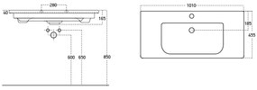 Best Design Quick badmeubel bruin eiken 100cm en wastafel wit glans