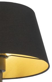 Stoffen Vloerlamp zwart met zwarte kap en verstelbare arm - Ladas Deluxe Modern E27 rond Binnenverlichting Lamp