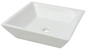 vidaXL Wastafel vierkant wit 41,5x41,5x12 cm keramiek