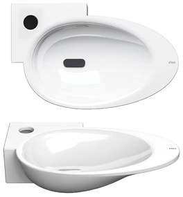 Clou First keramische hoekfontein 39cm met kraangat links wit glans