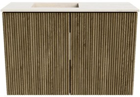 Mondiaz Joya DLux 60cm toiletmeubel dusk met wastafel faye links zonder kraangat meli