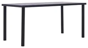 vidaXL Eettafel 160x80x75 cm MDF zwart en betongrijs