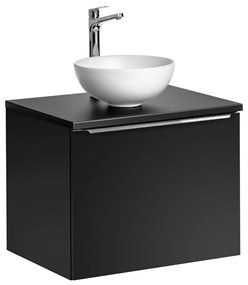 Comad Santa Fe Black badkamermeubel 60cm zwart mat met mat witte waskom