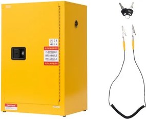 VEVOR Brandveilige Opslagkast 49,21 L, 59 x 46 x 90 cm Brandwerende Kast met Verstelbare Plank, Koudgewalst en Gegalvaniseerd Staal, Brandwerende Kast, voor Commercieel en Industrieel Gebruik, Geel