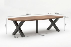Dining Tuintafel rechthoekig 300 x 100 cm antracite Grijs Falcon/Cardiff