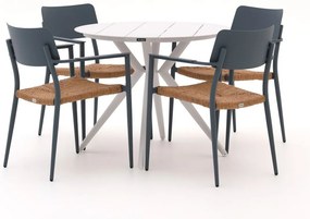 Diningset Bellagio  | 4 personen aluminium | Tuinset stapelbaar | 5-delig | Kees Smit Tuinmeubelen