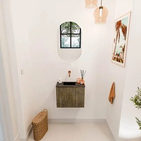 Mondiaz Joya DLux 50cm toiletmeubel dusk met wastafel faye links zonder kraangat lava