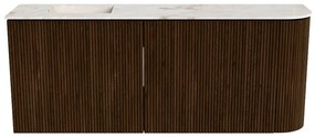 Mondiaz Joya DLux 100cm toiletmeubel ronding rechts walnut met wastafel faye links zonder kraangat frappe