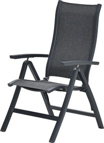 Garden Impressions Hilly tuinstoel verstelbaar donker grijs - 2 stuks