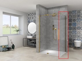 Van Rijn ST08 zijwand met helder glas 70x200cm messing
