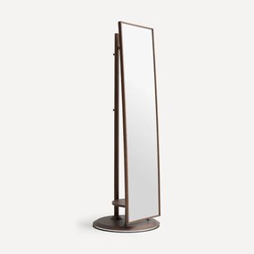 Spiegel op walnoten voet, hoogte 177,2 cm, LYANNA