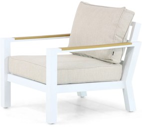 Tuinstoel Aluminium/Polywood (teakfinish) Wit Lifestyle Garden Furniture Bilbao