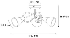 Klassieke plafondlamp goud met opaal glas 3-lichts - Inez Klassiek / Antiek E14 Binnenverlichting Lamp