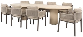4 Seasons Outdoor Savanne tuinset terre met Hampton tafel 300 cm Tuinset bruin weerbestendig