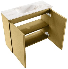 Mondiaz Ture DLux toiletmeubel 60cm oro met wastafel frappe midden zonder kraangat