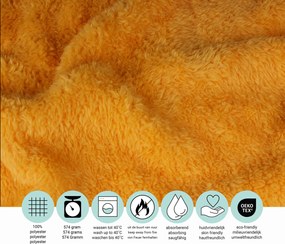 Teddy Fleece Deken - Ultrazacht - 130x170 - geel