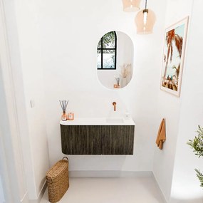 Mondiaz Joya 90cm toiletmeubel ronding links shadow met wastafel faye rechts zonder kraangat talc