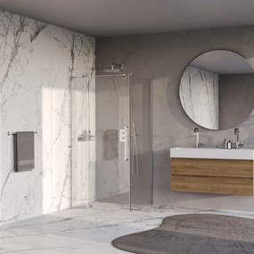 Brauer Stellar douchecabine met draaideur 100x80cm chroom