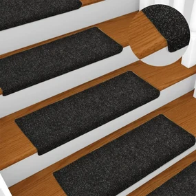 vidaXL Trapmatten 5 st 65x25 cm naaldvilt zwart