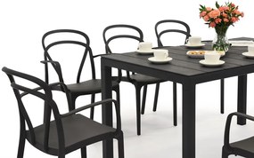 King/Vague antraciet tuinmeubelset voor 8 personen Bica