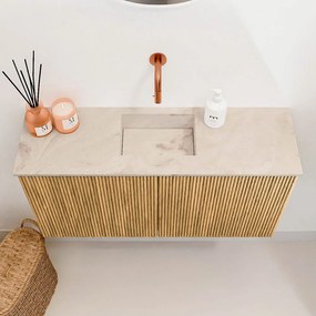 Mondiaz Joya DLux 80cm toiletmeubel oak met wastafel faye midden zonder kraangat frappe