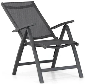 Tuinset Ronde Tuintafel 4 personen 125 cm Aluminium/Textileen /Aluminium/textileen Grijs  Presto Vasto/Ancona