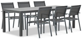 Tuinset 6 personen 220 cm Aluminium Grijs Lifestyle Garden Furniture Sella/Madras
