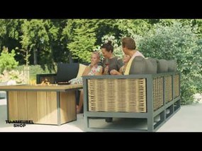 Lifestyle Garden Furniture Seaside Lounge Vuurtafel X Antraciet Aluminium/teak Old Teak Greywash